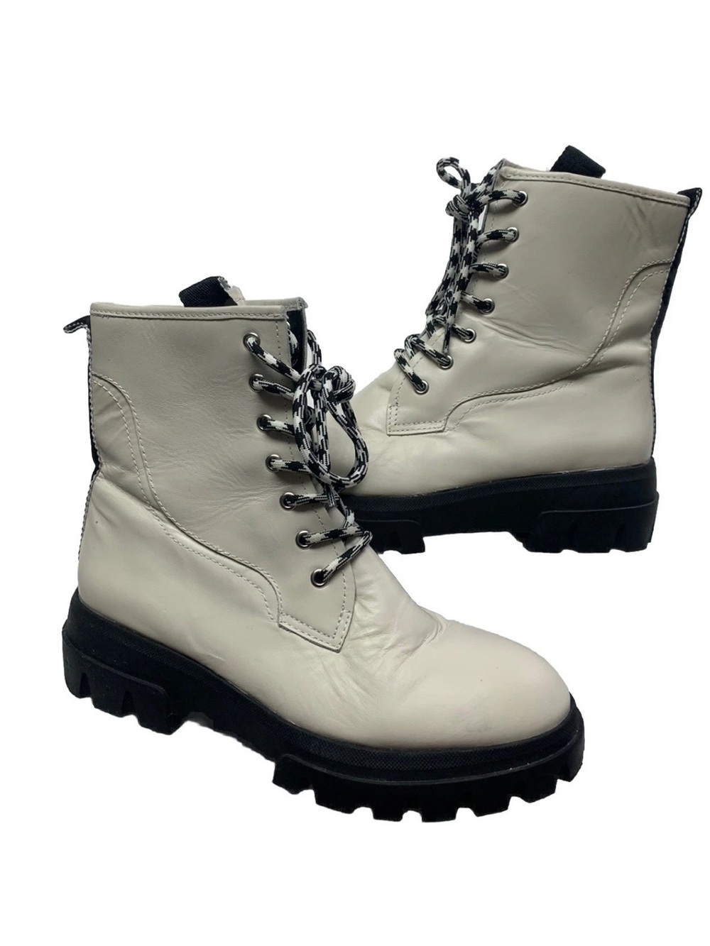 Franco Sarto Putty Lace Up Robbie combat Boots Sz 8 NEARLY NEW